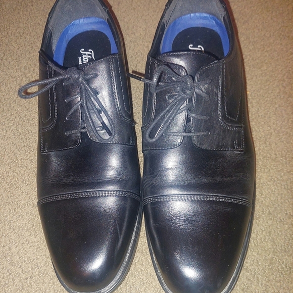 Florsheim Men Black Leather Oxford Shoes Timeless Design, Great Condition